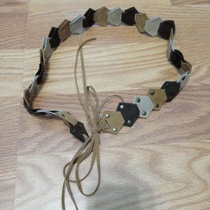 Soft suede leather tie belt